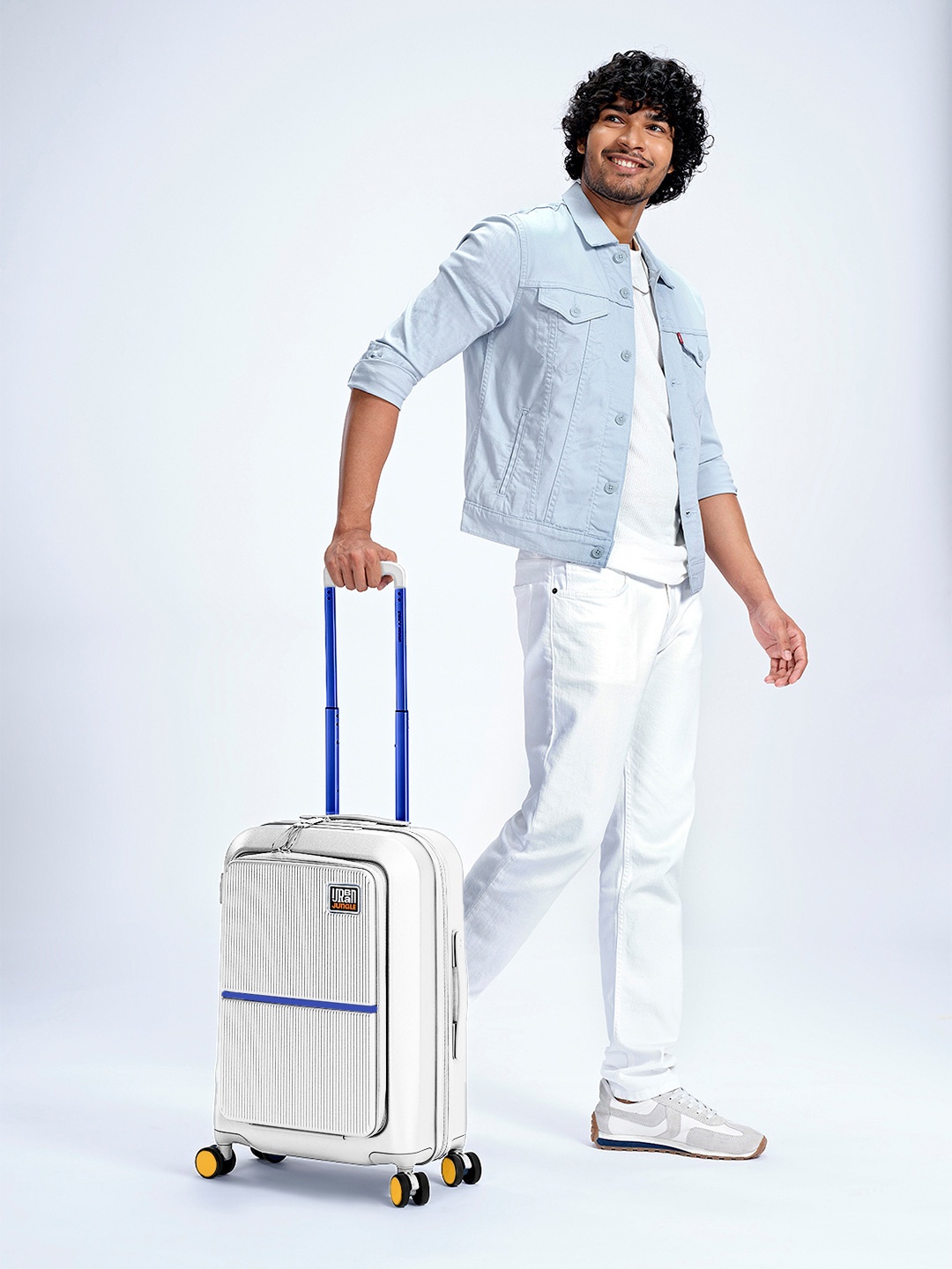 

Urban Jungle Front-Open Hard Sided Cabin Trolley Bag, White
