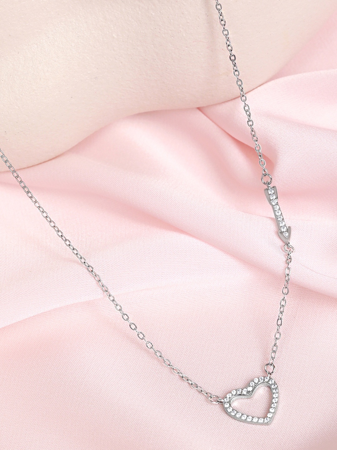 

Zavya 925 Sterling Silver Rhodium-Plated Cubic Zirconia Stone Studded Chain