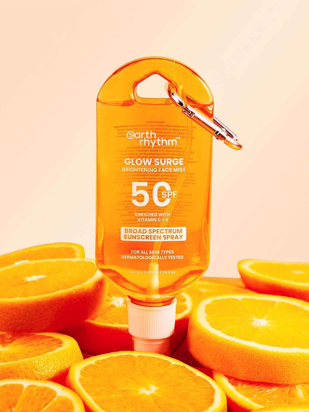 

Earth Rhythm Glow Surge Brightening Broad Spectrum Sunscreen Spray With SPF 50 - 100ml, Orange