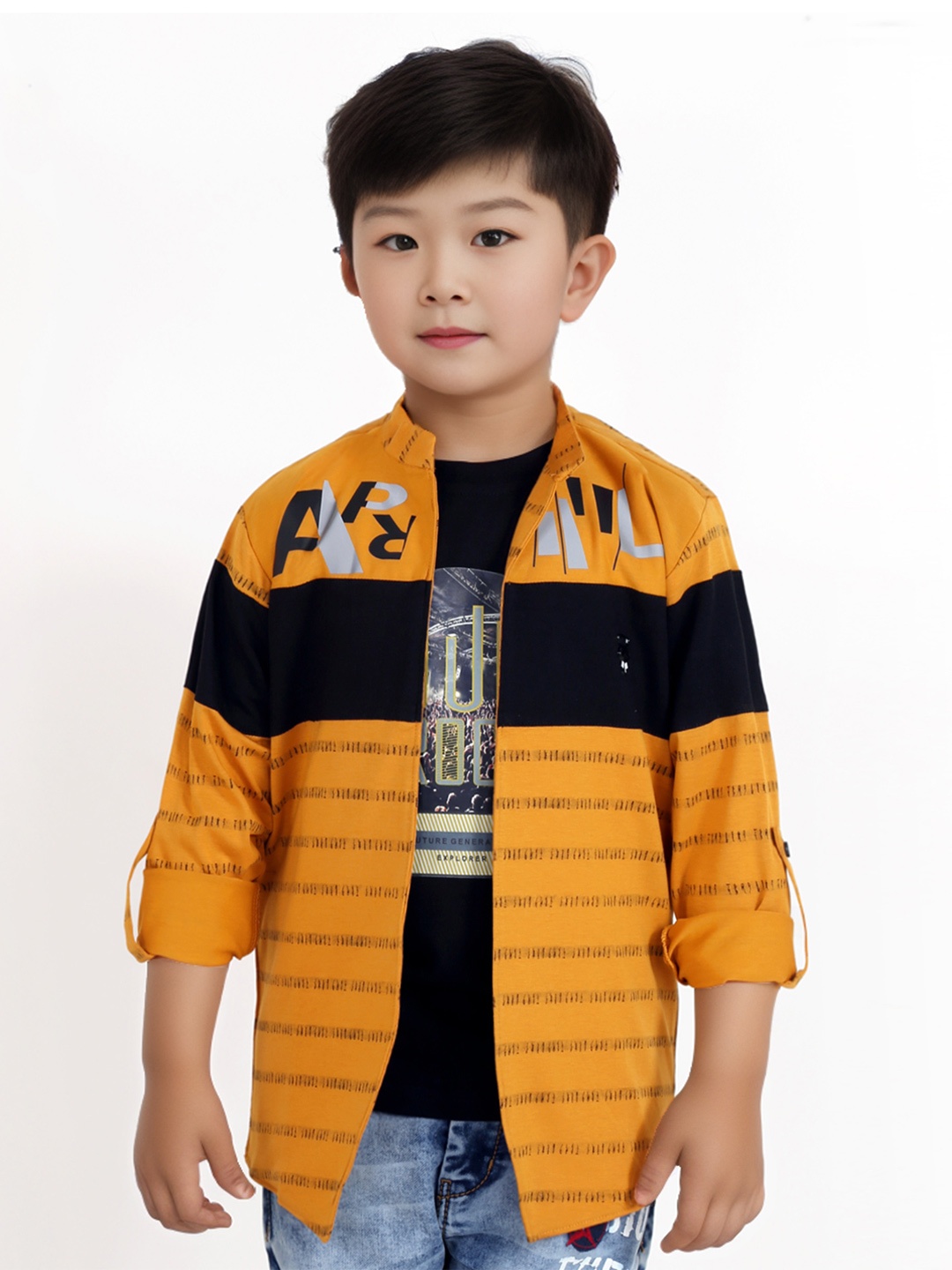 

MashUp Boys Opaque Printed Casual Shirt, Mustard