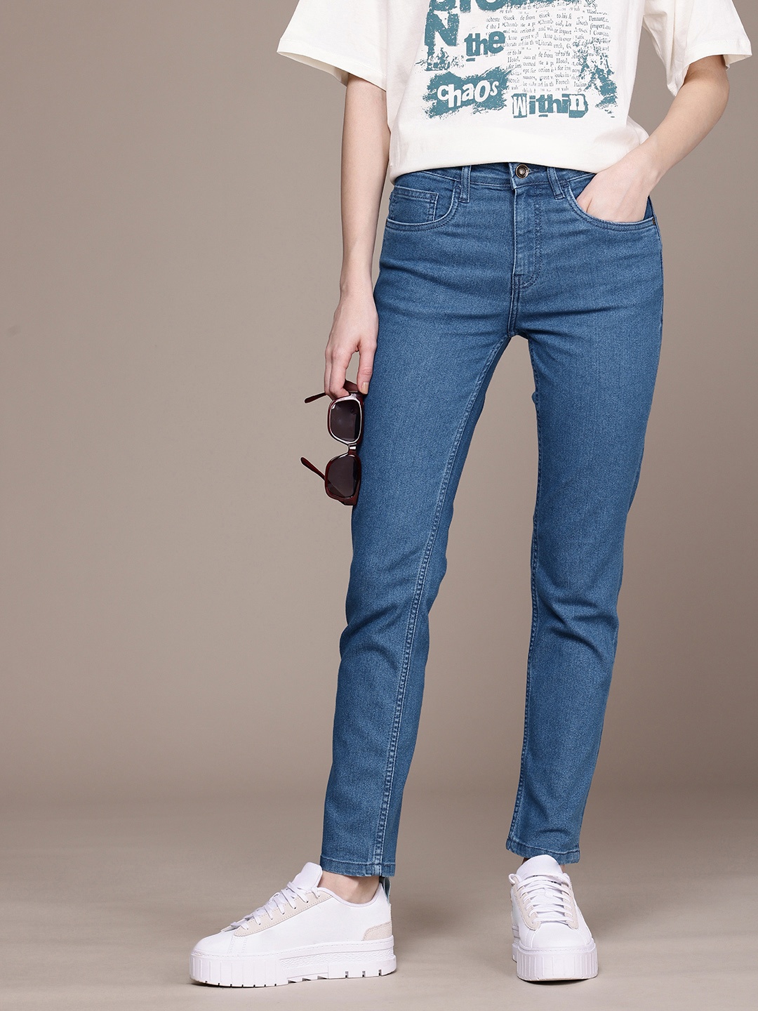 

The Roadster Life Co. Women Slim Fit Stretchable Jeans, Blue