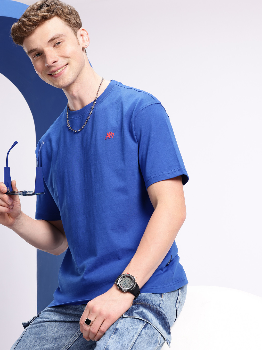 

Aeropostale Pure Cotton Relaxed Fit T-shirt, Blue