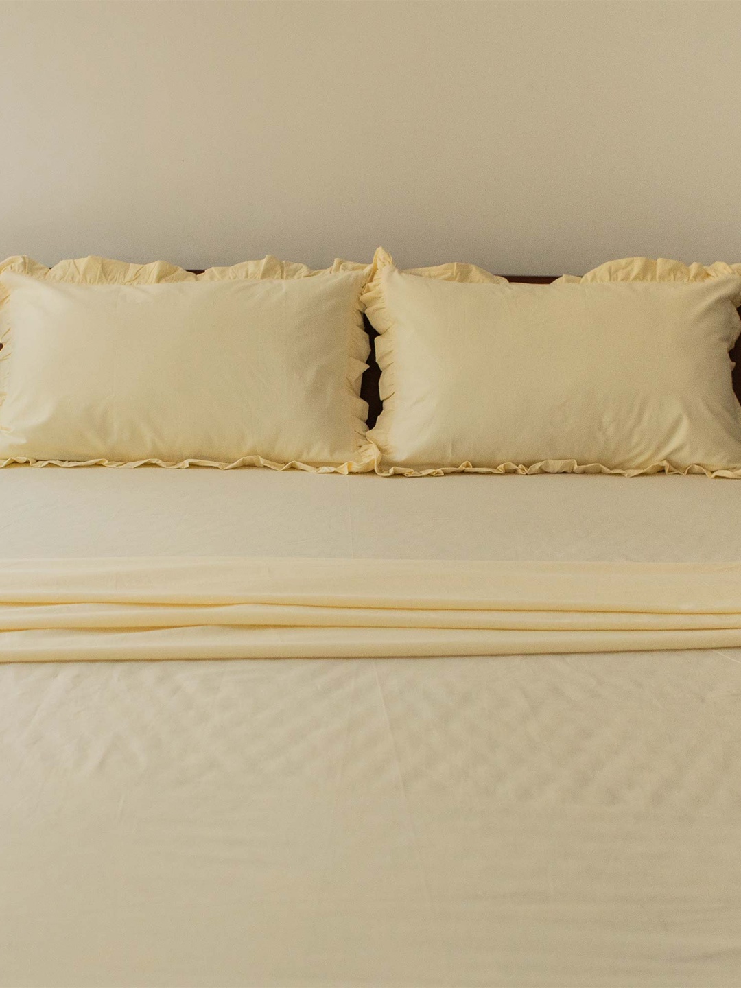 

10club Beige 2 Pieces Pure Cotton Rectangle Pillow Covers