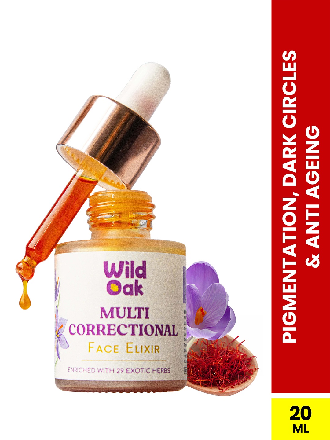 

Wild Oak Kumkumadi Oil for Pigmentation and Dark Circles - 20ml, Orange