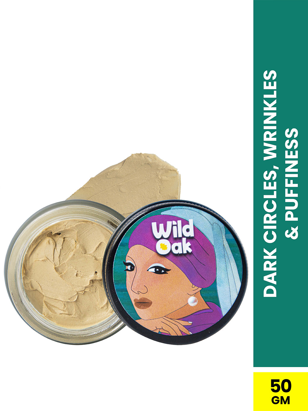 

Wild Oak Under Eye & Face Mask for Dark Circles, Fine Lines & Eye Puffiness - 50g, Camel brown
