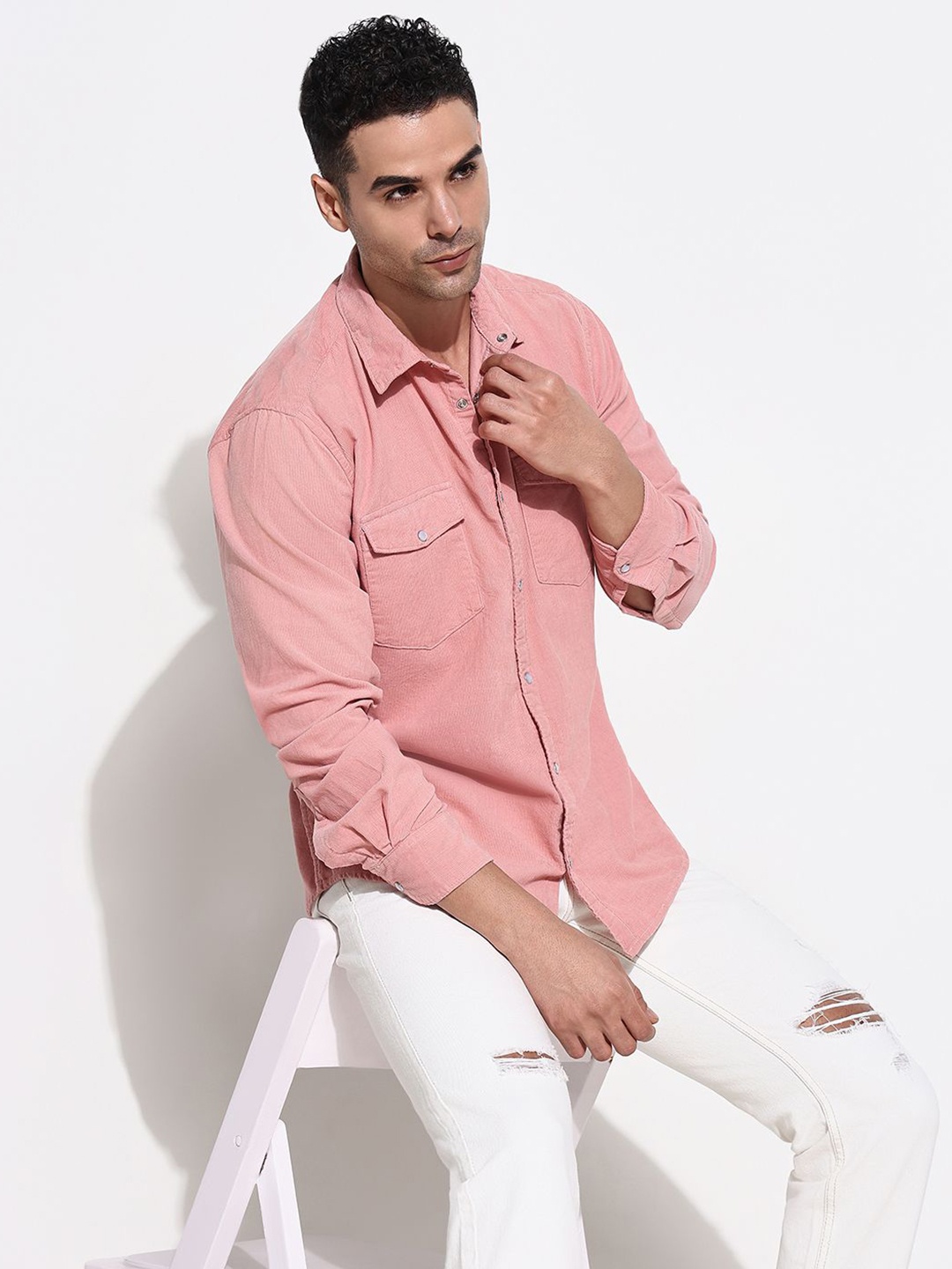 

SHOWOFF Men Comfort Slim Fit Opaque Casual Shirt, Pink