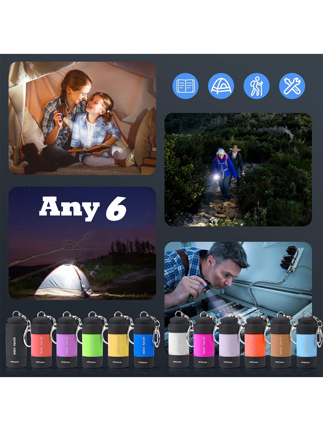 

Flenzy USB Rechargeable Waterproof Small Flashlights, Multi