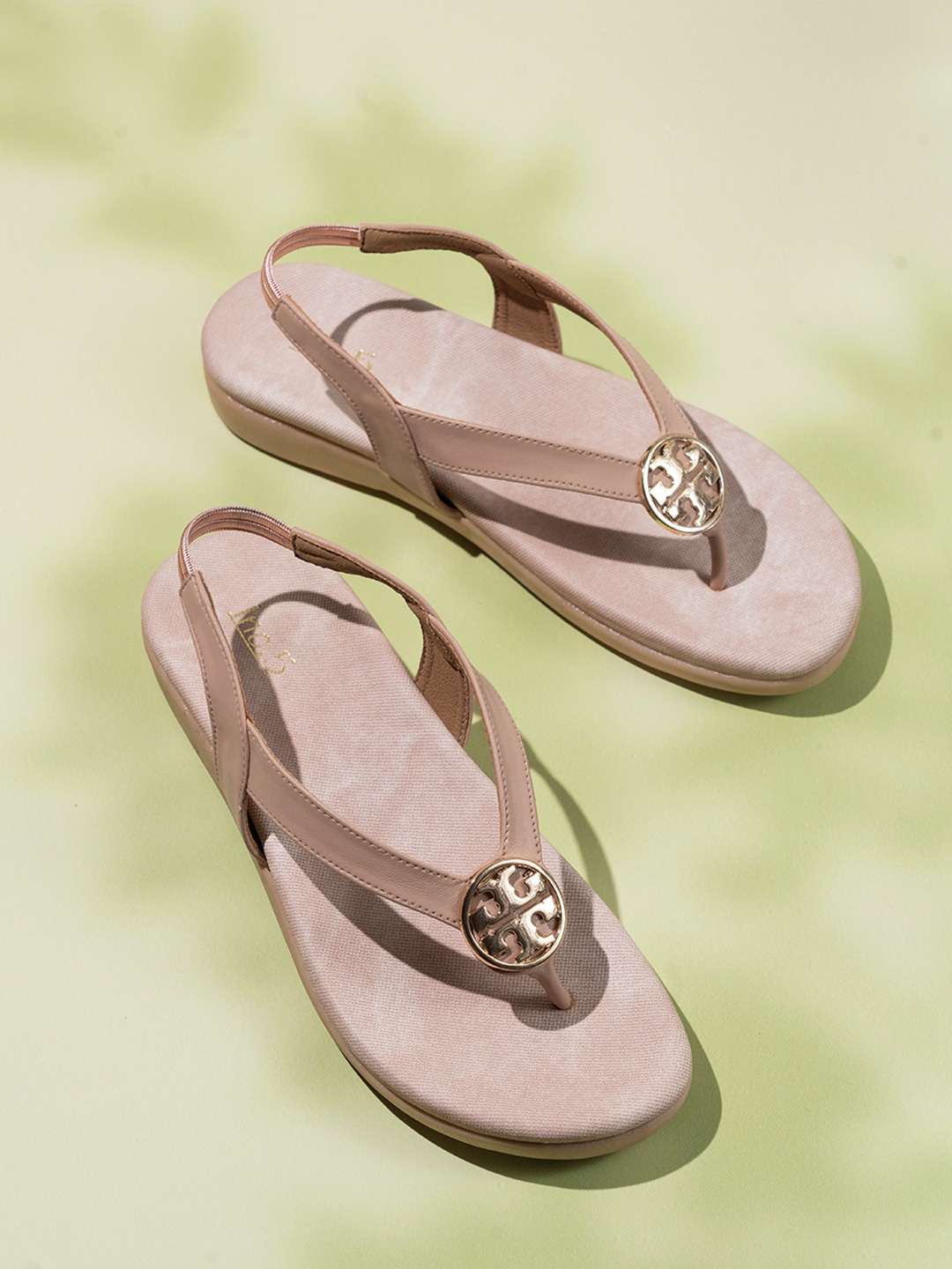 

Inc 5 Women Embellished Open Toe Flats, Peach