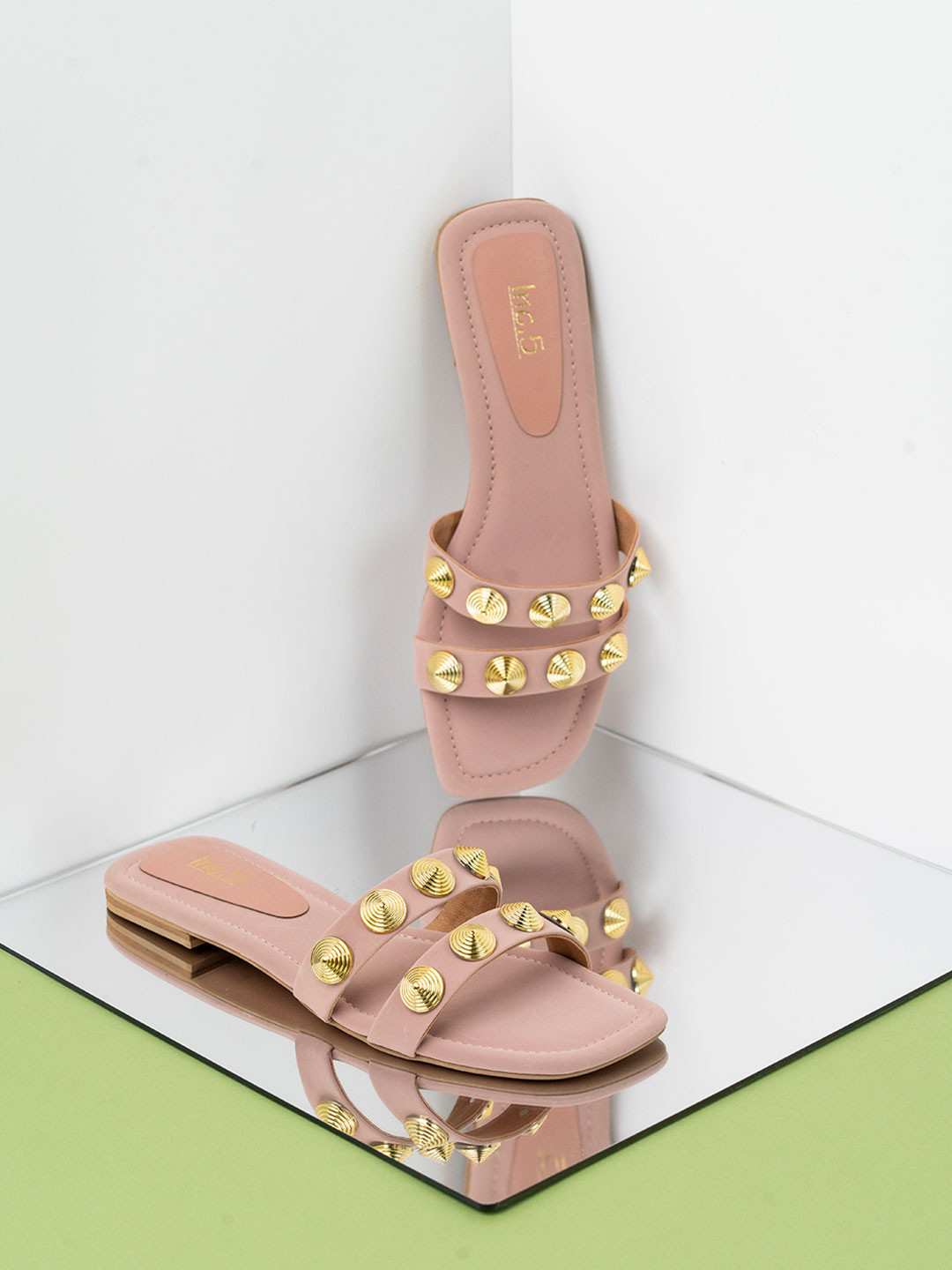 

Inc 5 Women Open Toe Flats, Peach