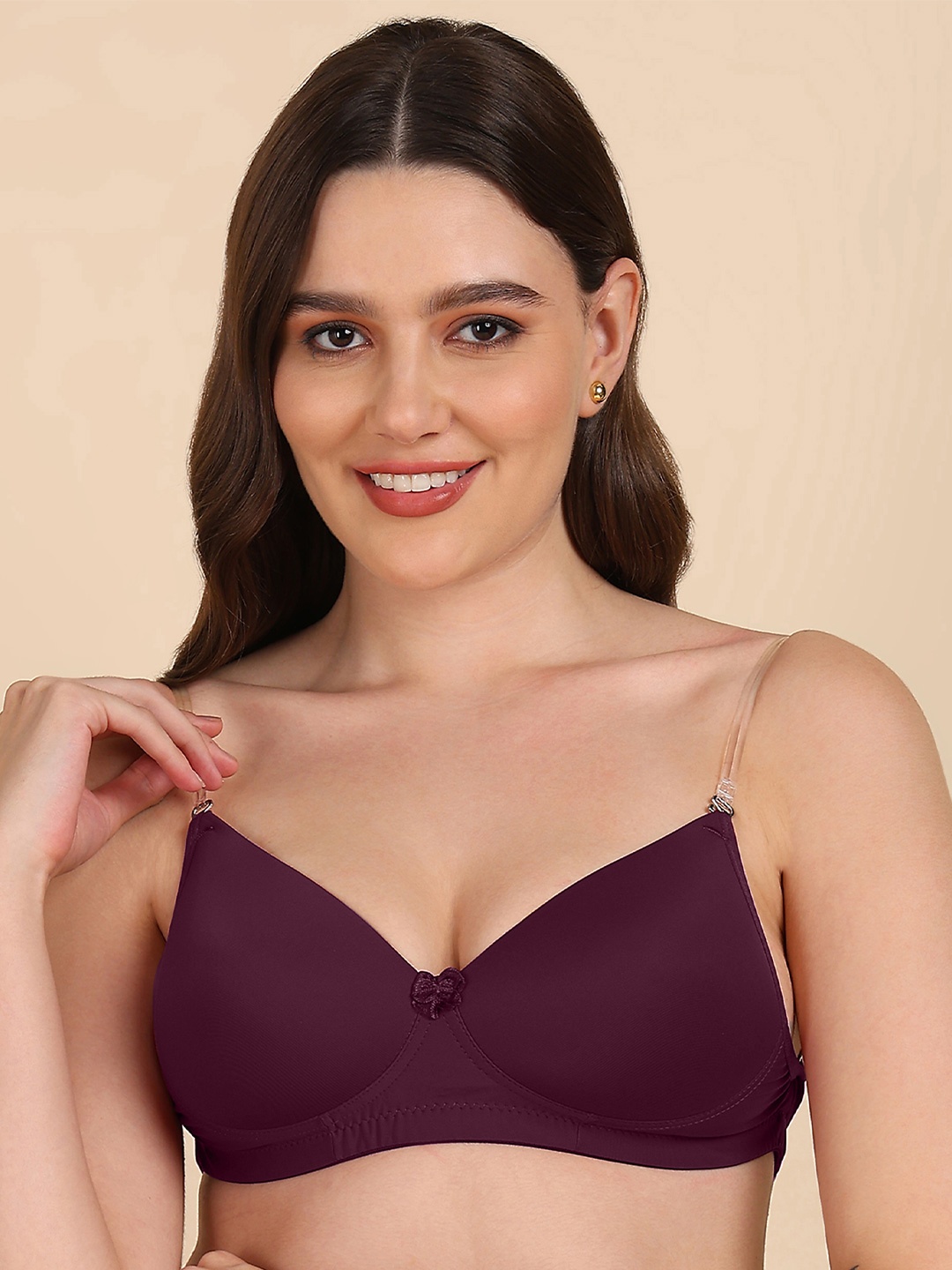 

DressBerry Bra Full Coverage Lightly Padded, Burgundy