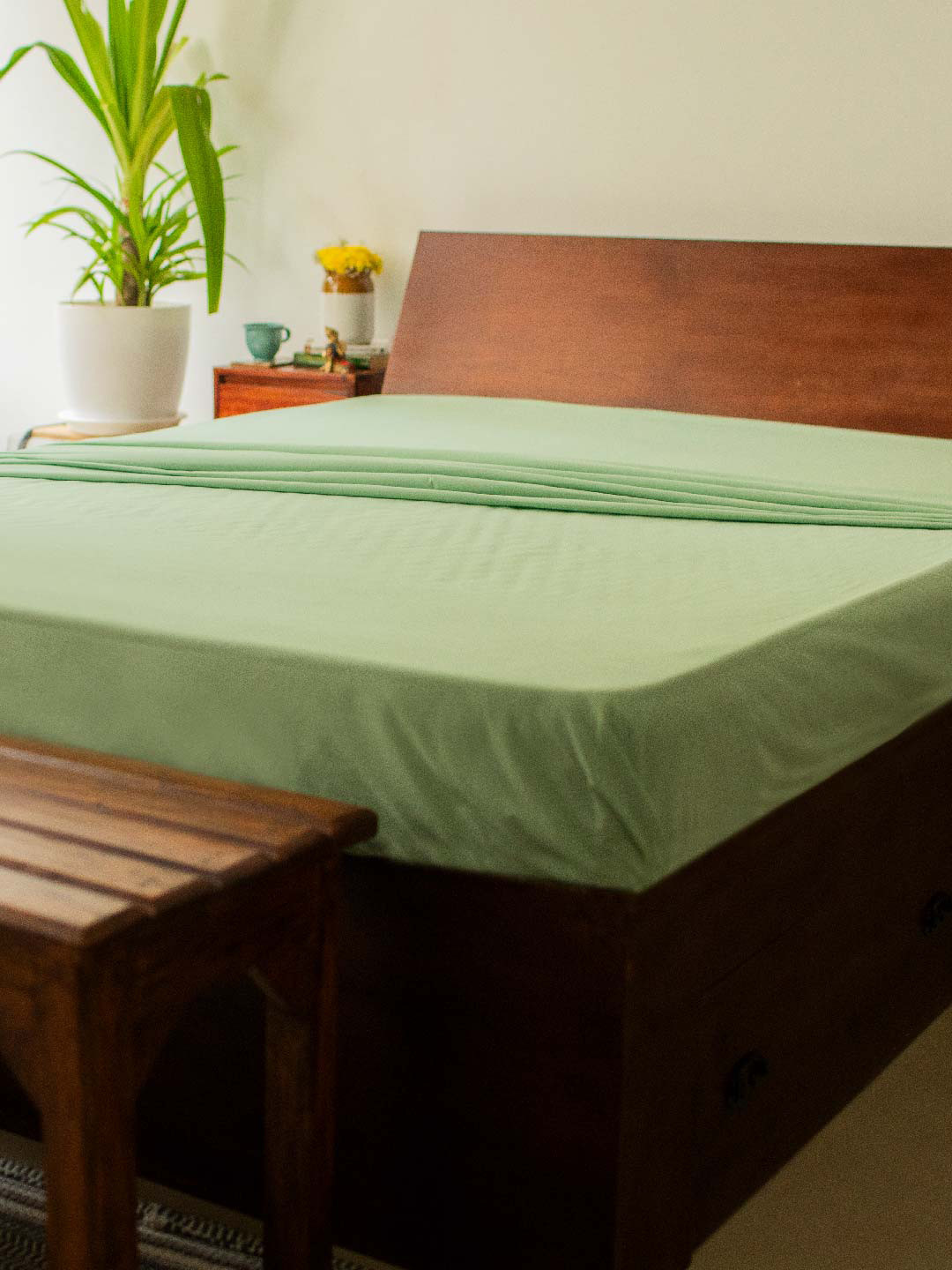 

10Club King Bedsheet with 2 pillow covers, Green