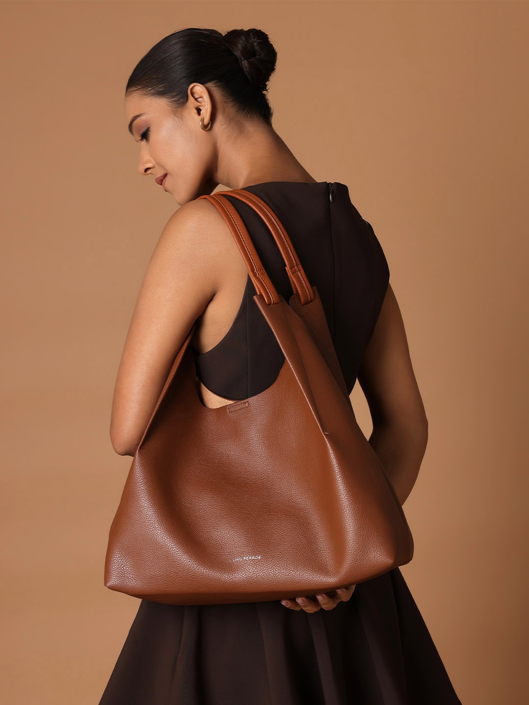 

Lino Perros Shopper Tote Bag with Pouch, Tan