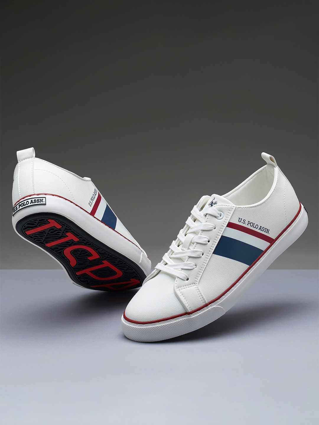 

U.S. Polo Assn. Men PU Sneakers, Off white