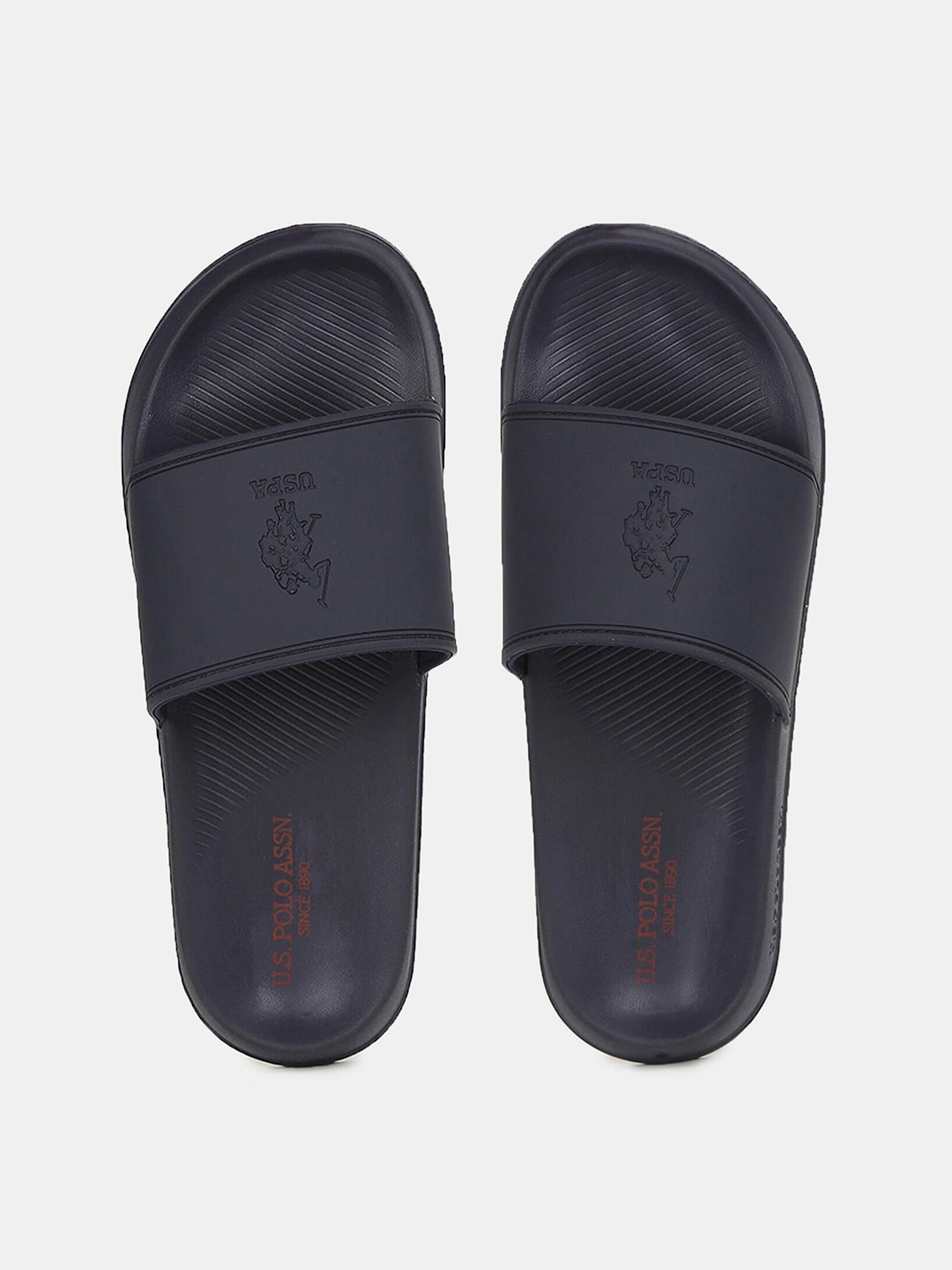 

U.S. Polo Assn. Men Printed Sliders, Navy blue