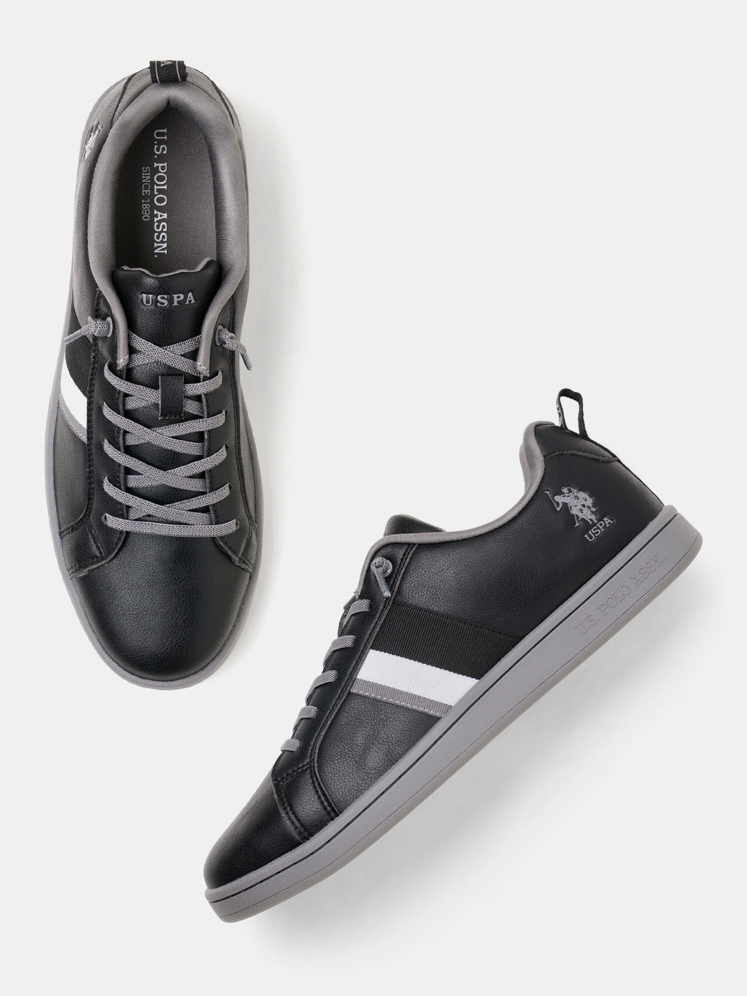 

U.S. Polo Assn. Men PU Sneakers, Black