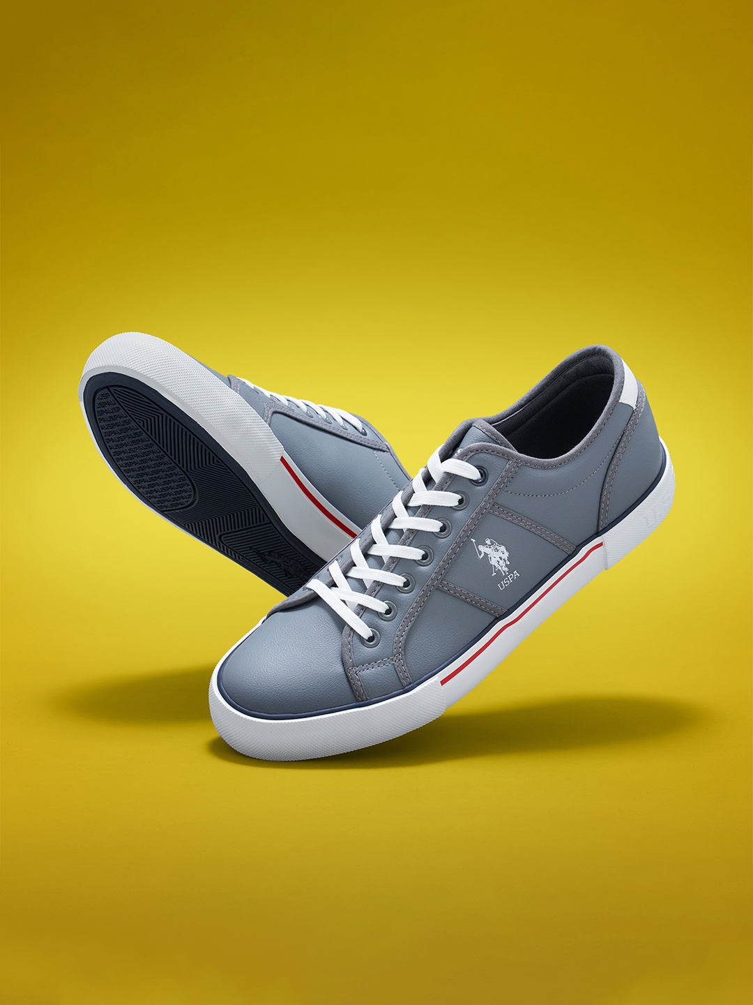 

U.S. Polo Assn. Men PU Sneakers, Grey