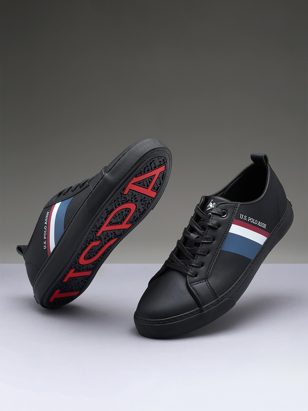 

U.S. Polo Assn. Men PU Sneakers, Black