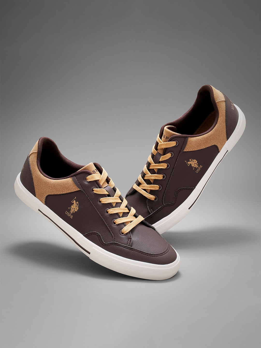 

U.S. Polo Assn. Men PU Sneakers, Brown