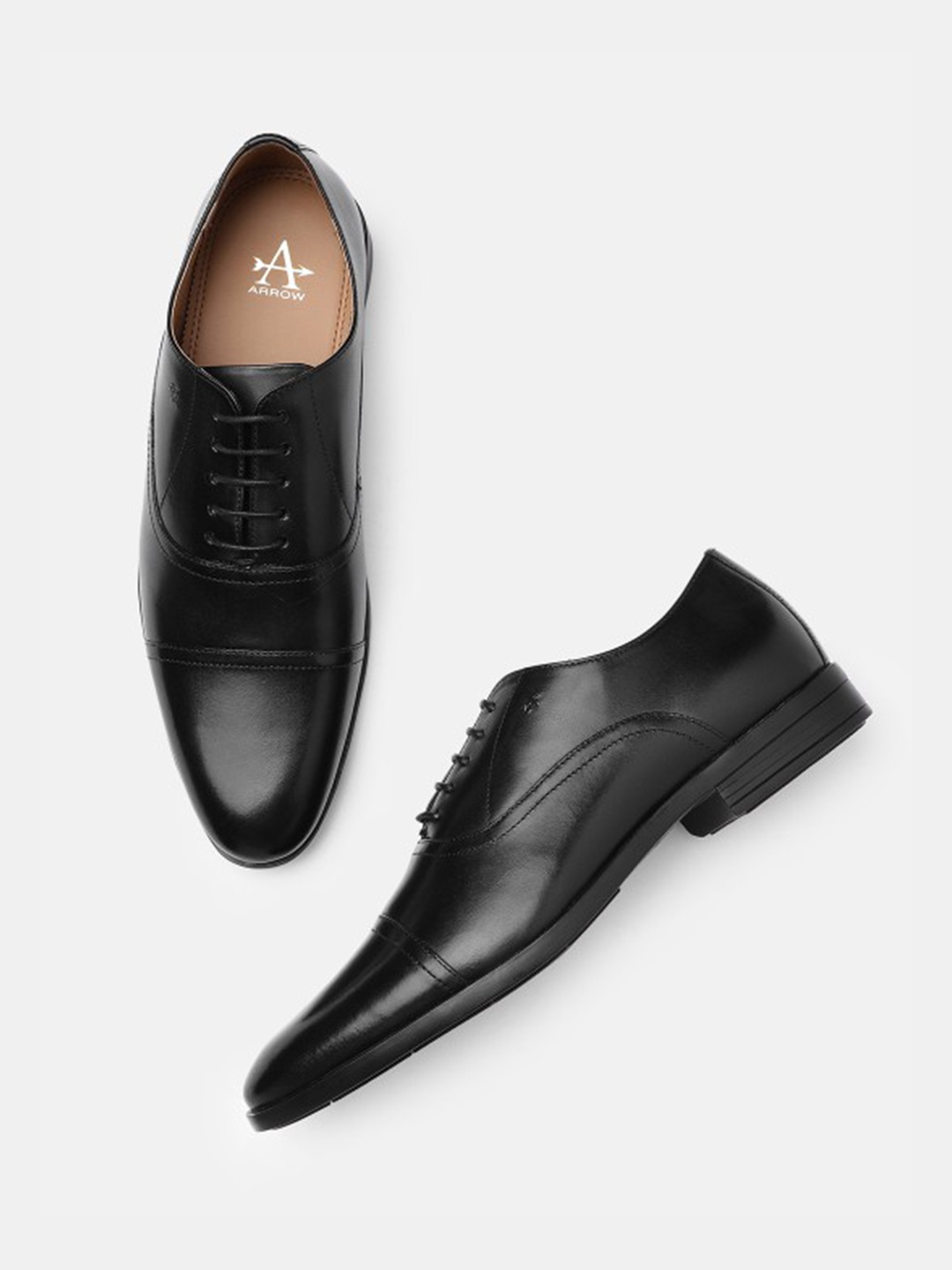 

Arrow Men Leather Formal Brogues, Black