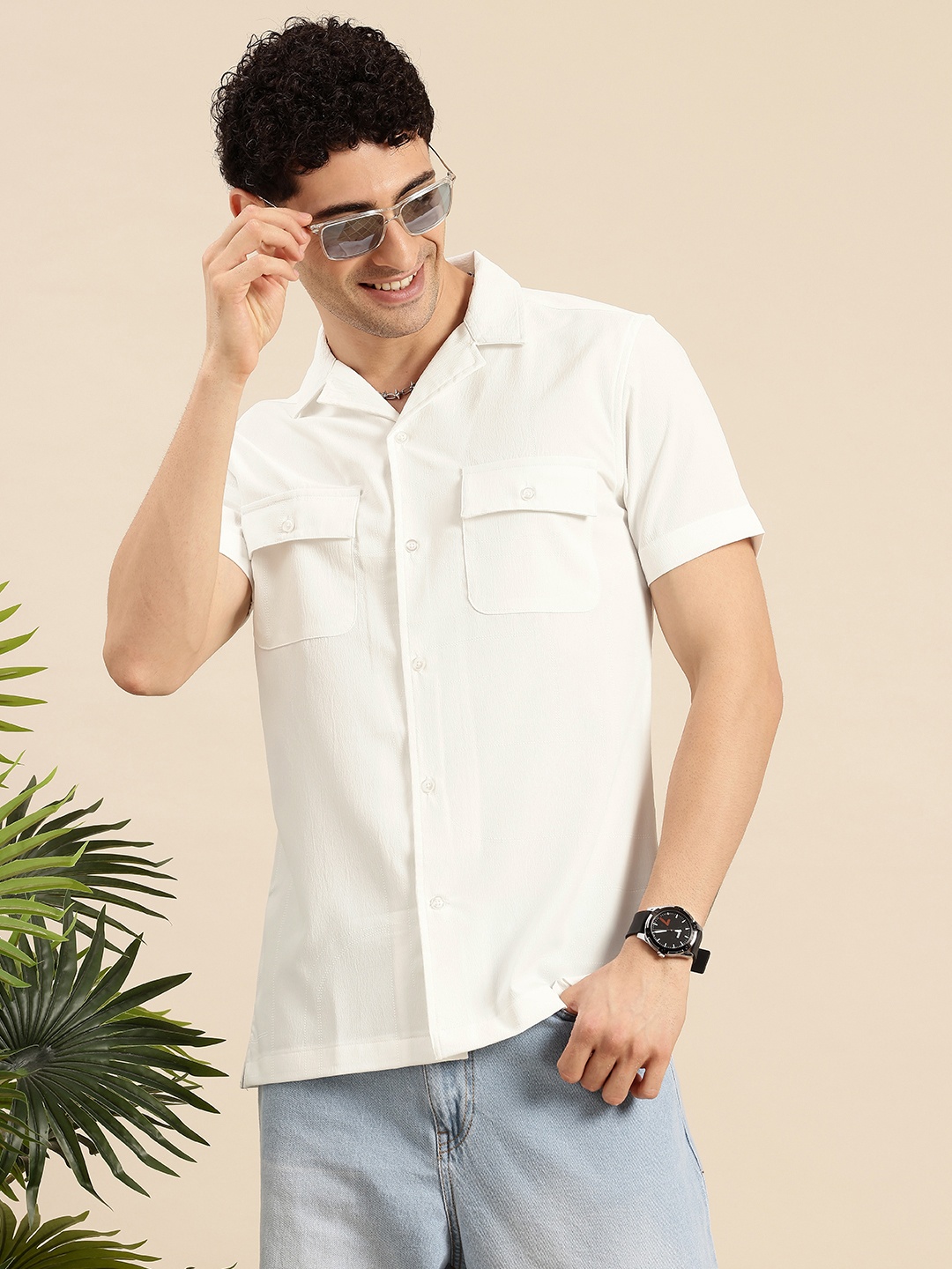 

Mast & Harbour Men Standard Casual Shirt, White