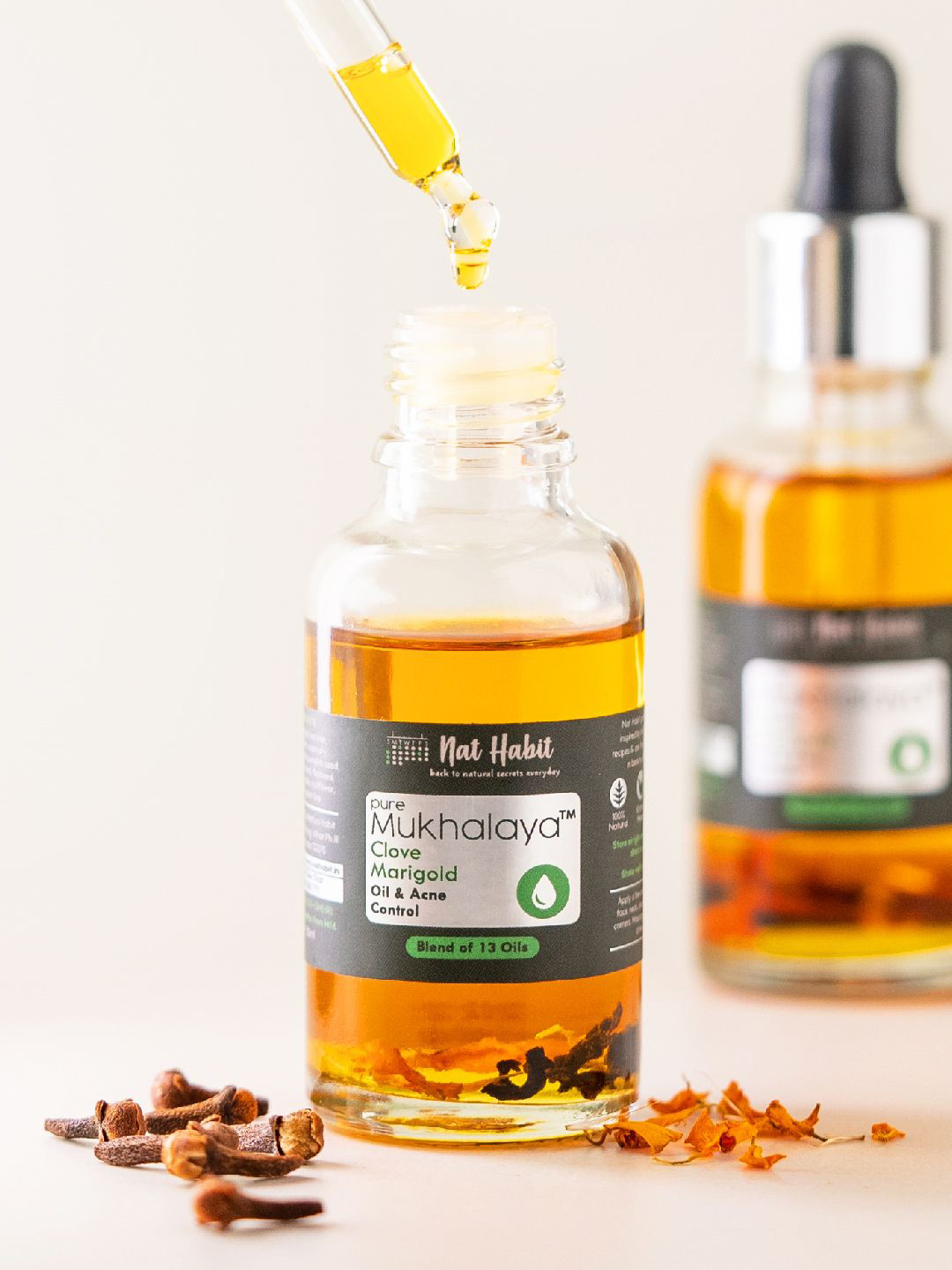 

Nat Habit Clove Marigold Mukhalaya Face Oil - 15ml, Yellow