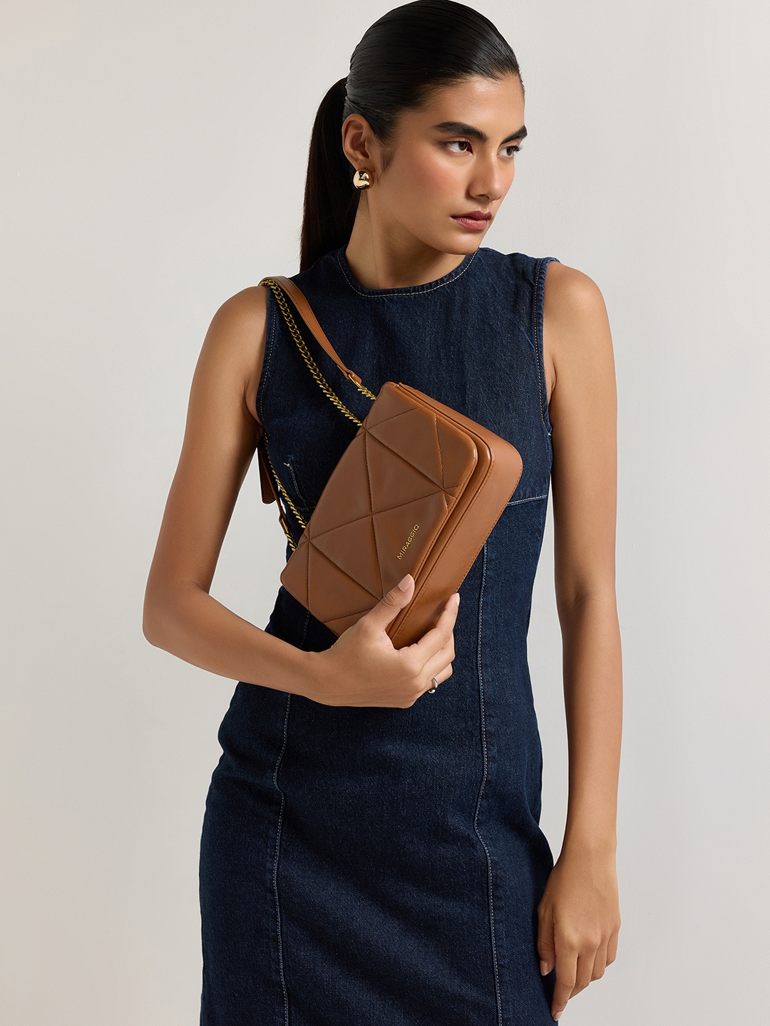 

MIRAGGIO Brown PU Ruth Crossbody Bag