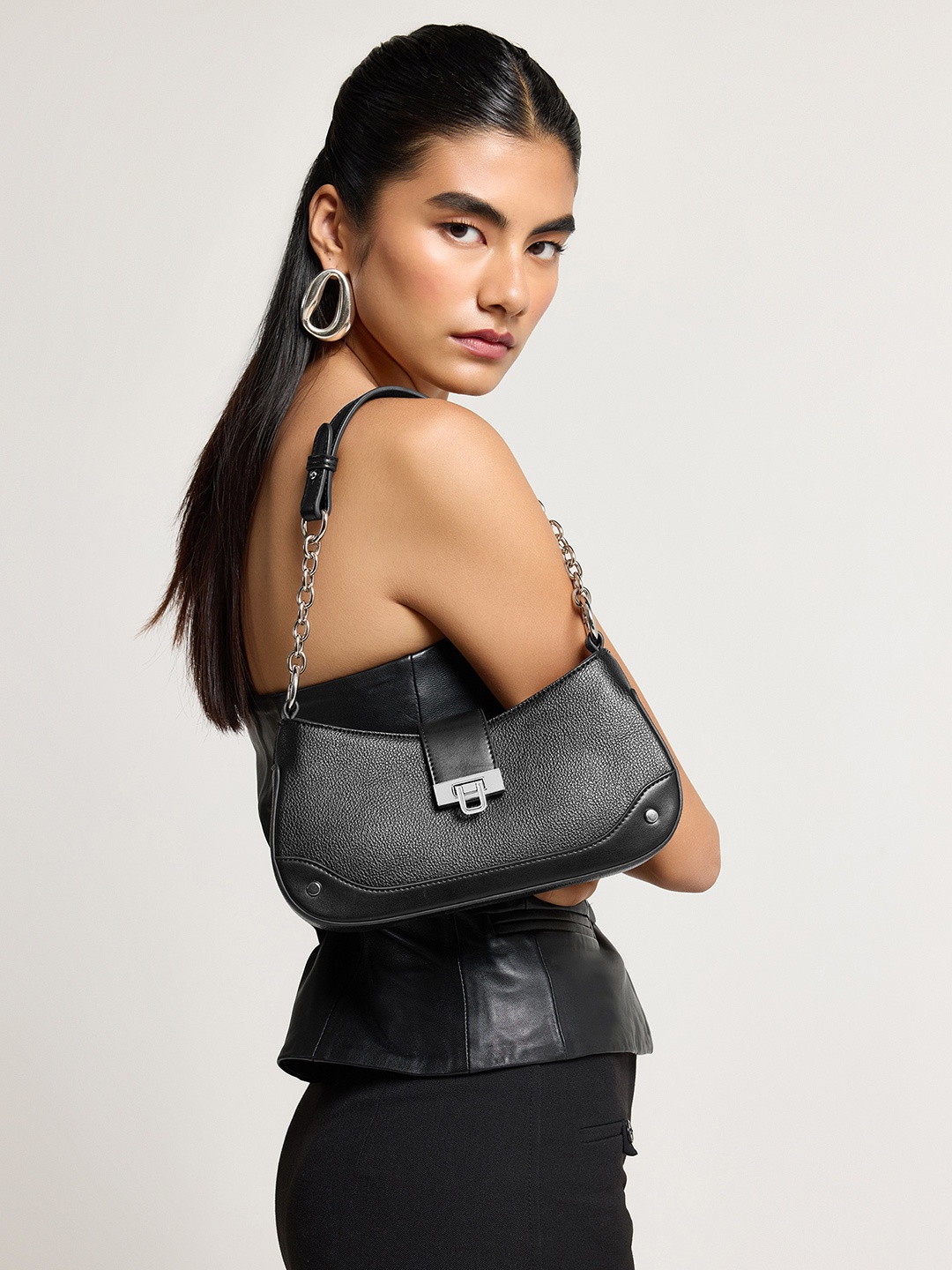 

MIRAGGIO Black PU Elara Crossbody Bag