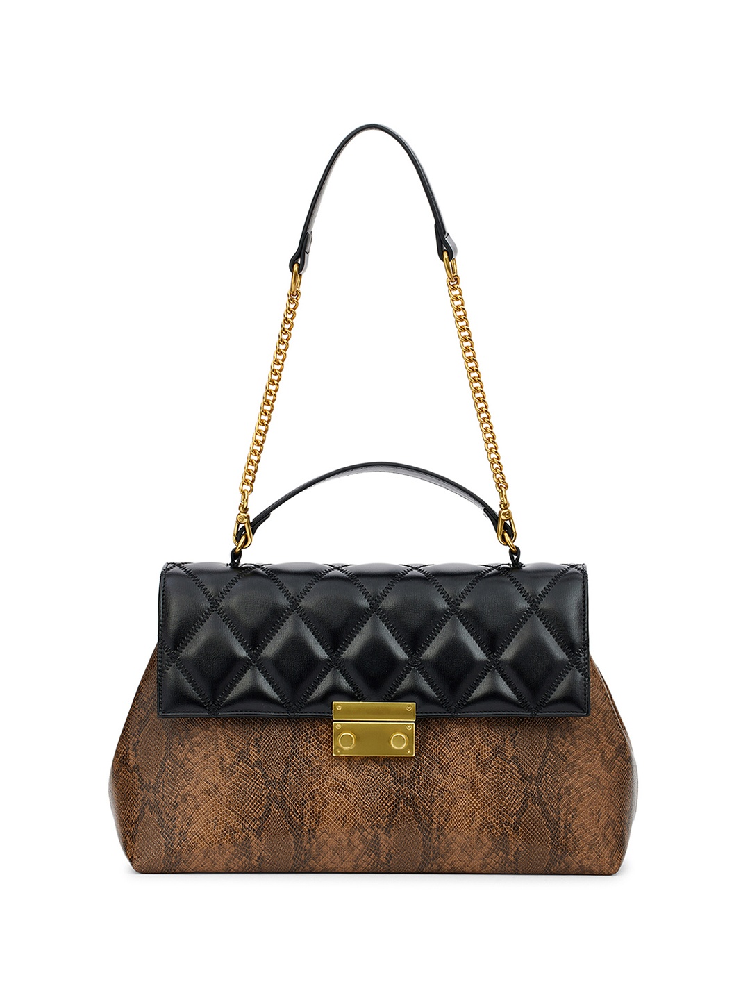

MIRAGGIO Exotic PU River Shoulder Bag, Beige