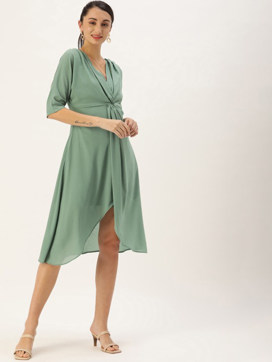 

MELOSO Kimono Sleeve Georgette Maxi Dress, Sea green
