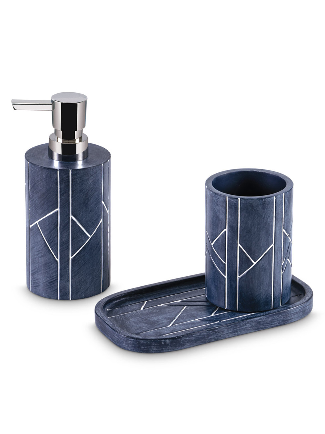 

Freelance Navy Blue Textured Polyresin Soap Dispenser
