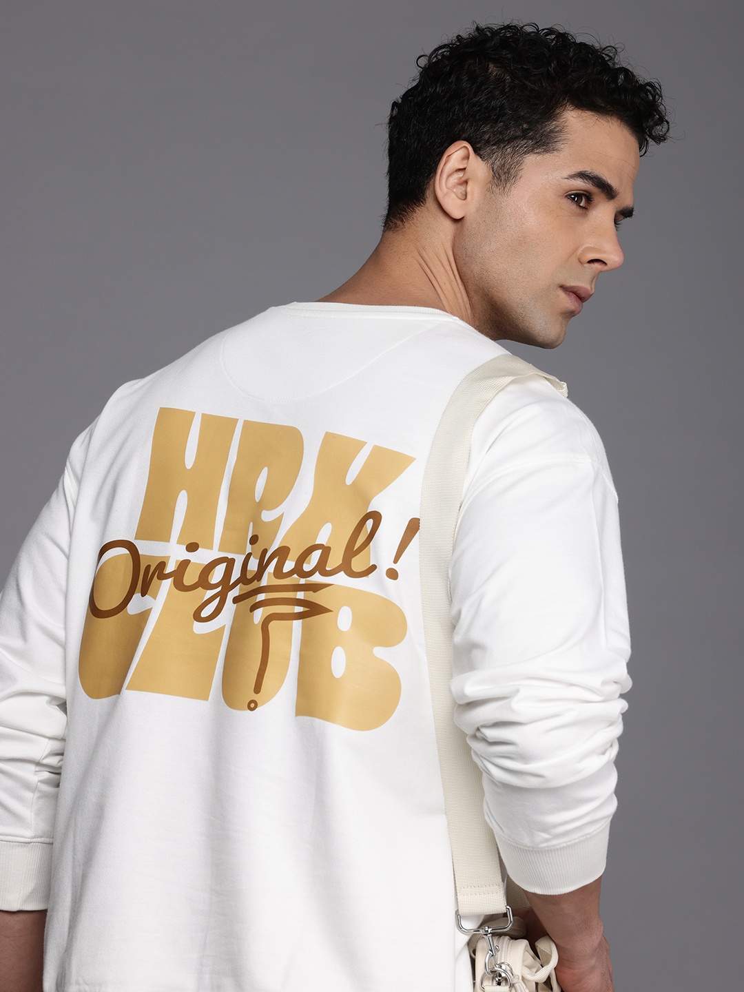 

HRX by Hrithik Roshan Men Typography Printed Oversized Sweatshirt, White