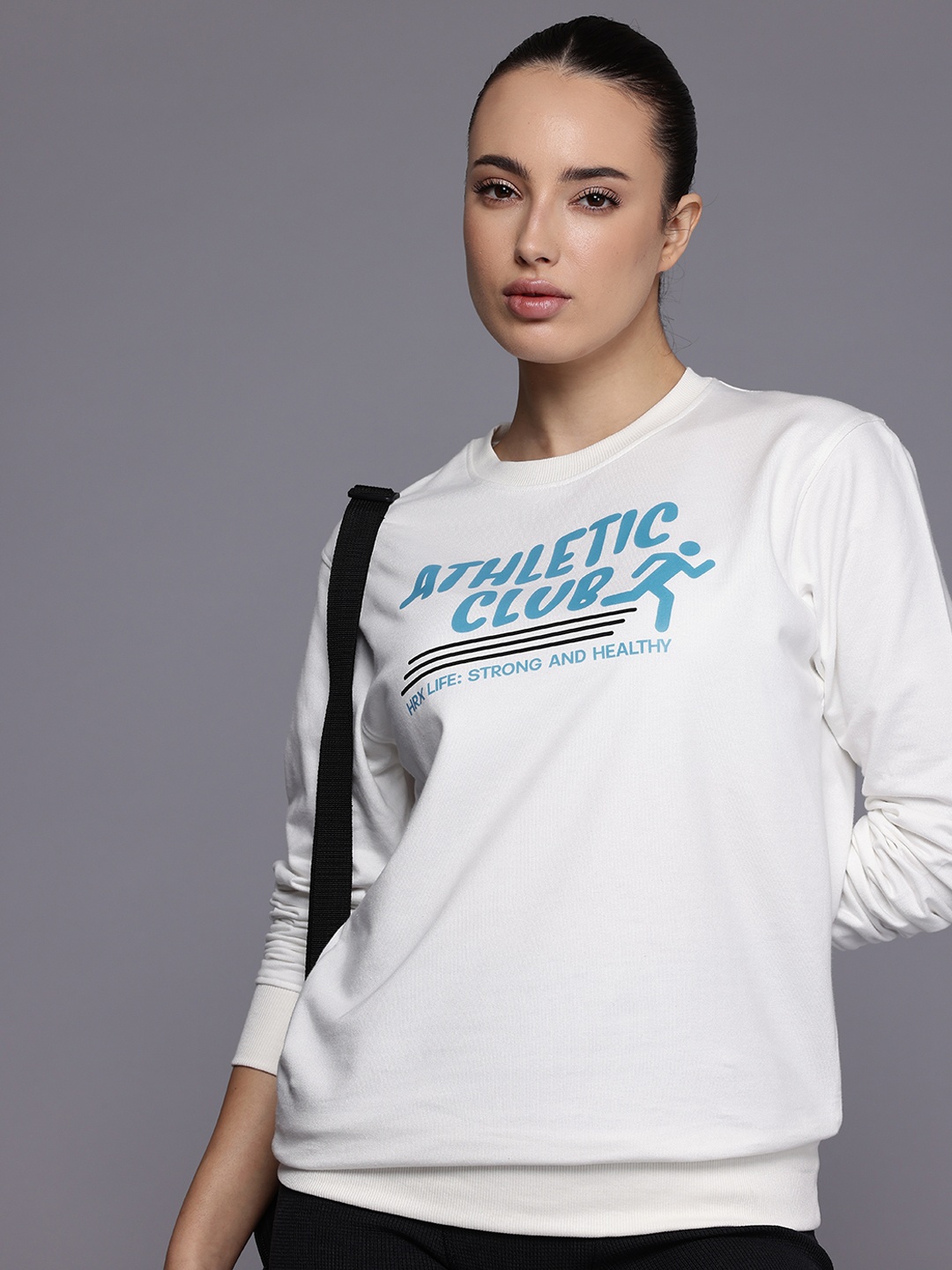 

HRX by Hrithik Roshan Women Printed Sweatshirt, White