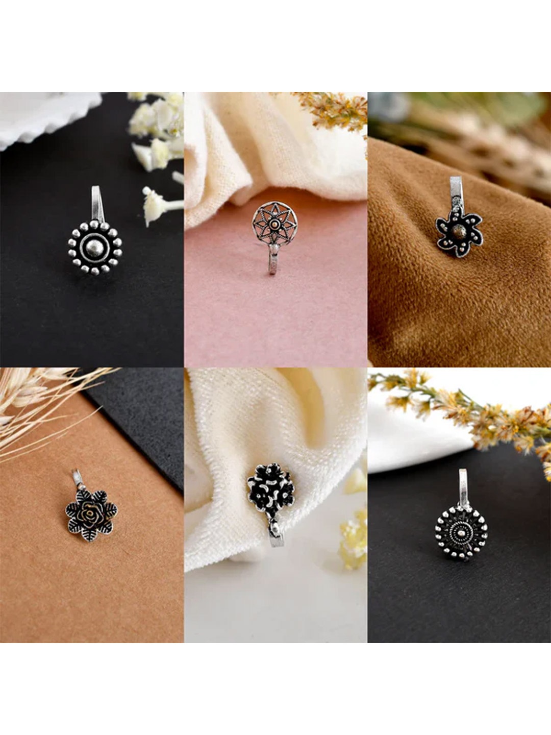

NAMAN ARTS Silver-Plated Stud Nosepin