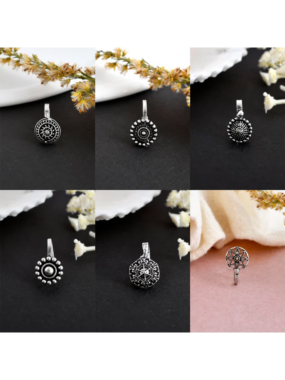 

NAMAN ARTS Silver-Plated Stud Nosepin
