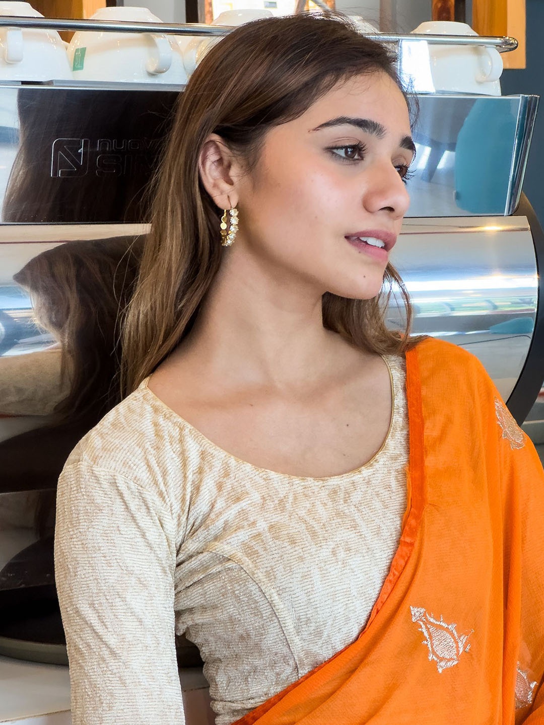 

Bindigasm's Advi Stretchable Saree Blouse, Gold