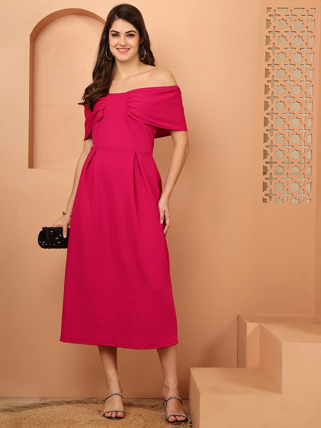 

NEUDIS Off-Shoulder Maxi Dress, Red