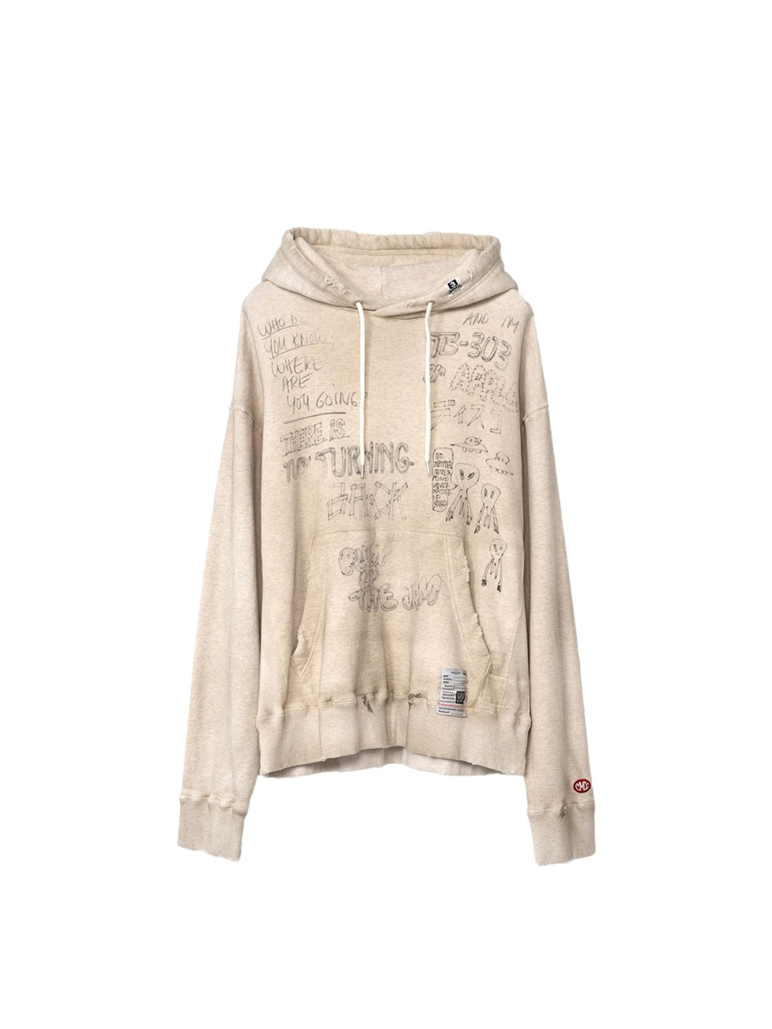 

Maison Mihara Yasuhiro Unisex Distressed Cotton Hoodie, White