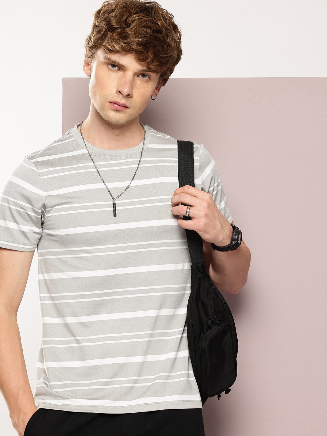 

Kook N Keech Men Striped T-shirt, Grey