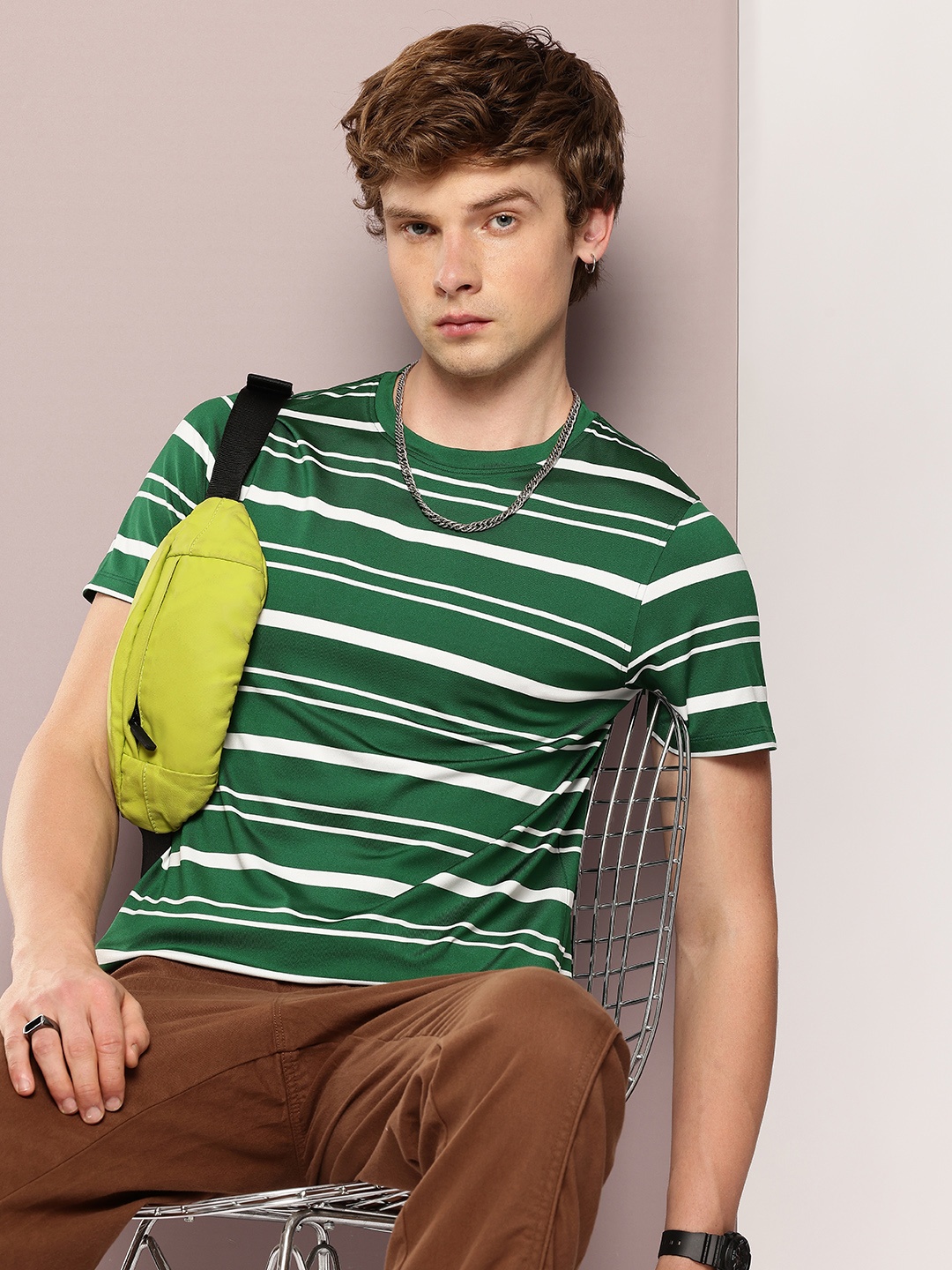 

Kook N Keech Men Striped T-shirt, Green