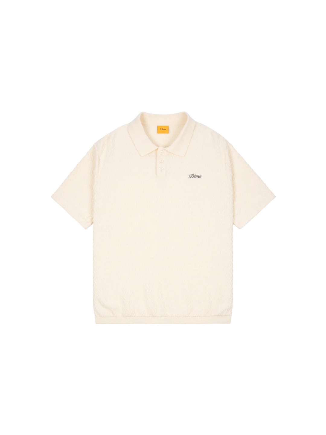 

Dime Men Wave Cable Knit Polo, Cream