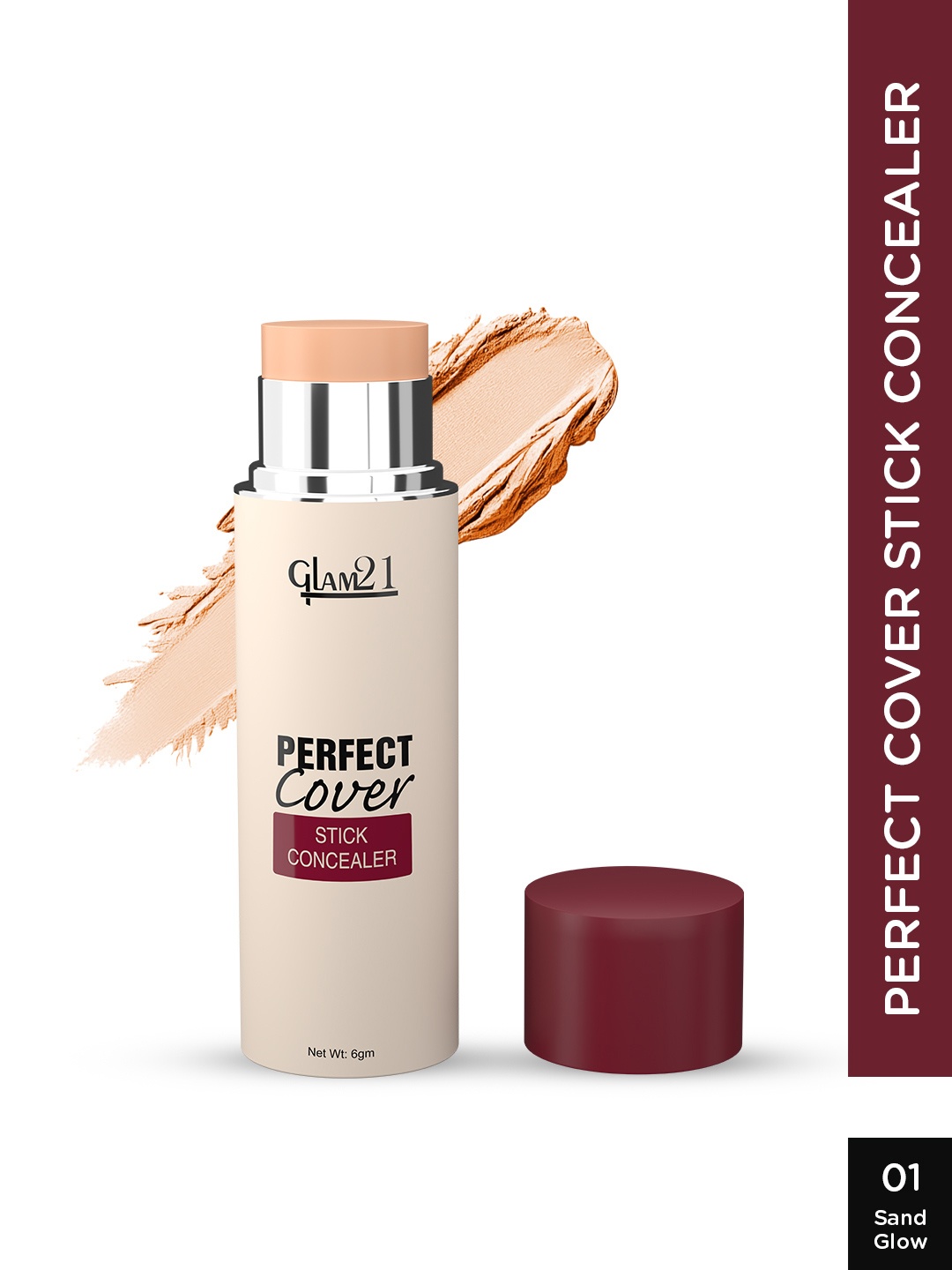 

GLAM21 Perfect Cover Waterproof Stick Concealer - 6 g - Sand Glow 01, Cream