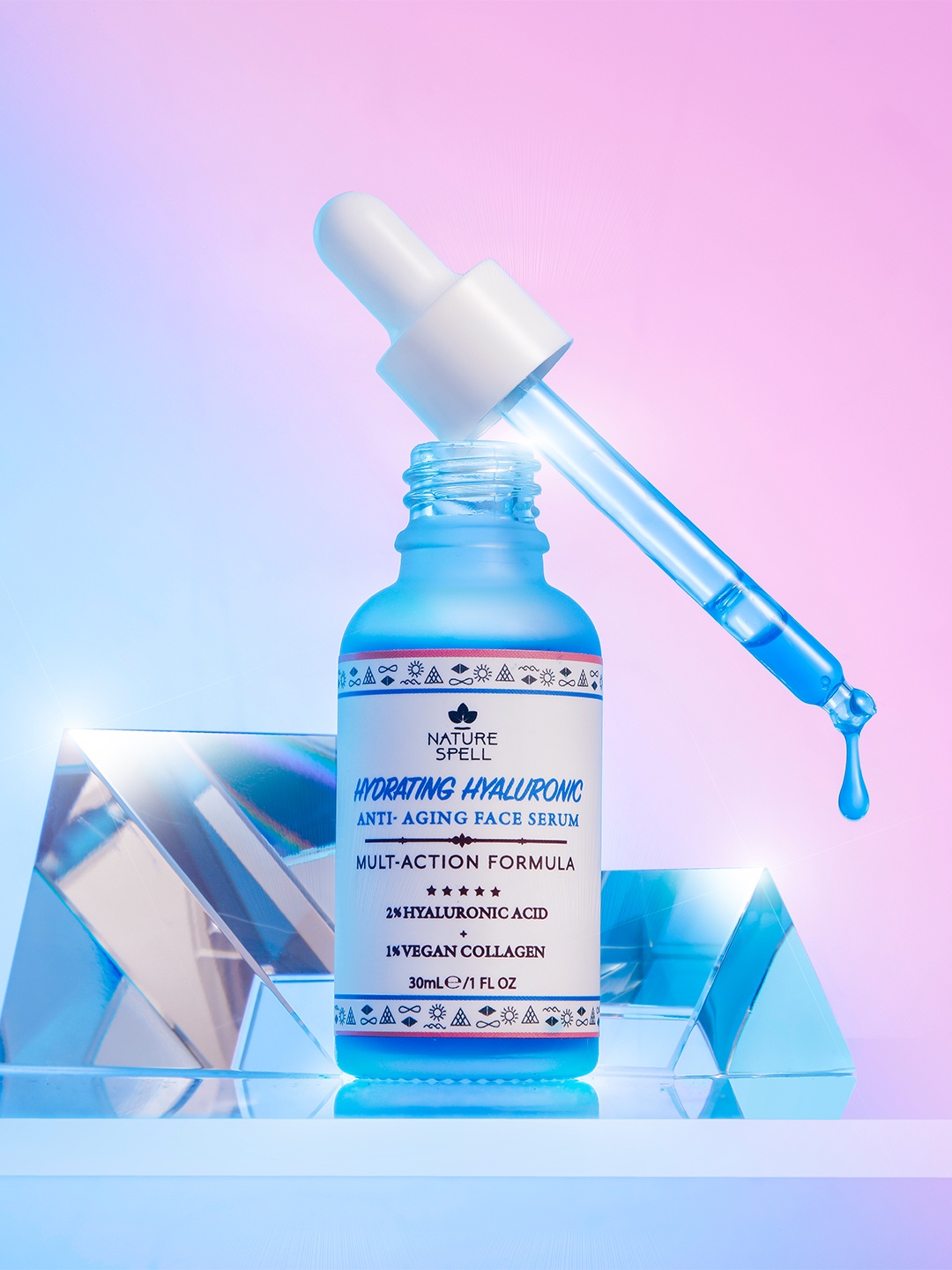

Nature Spell Hydrating Hyaluronic Acid & Vegan Collagen Face Serum 30 - ml, Blue