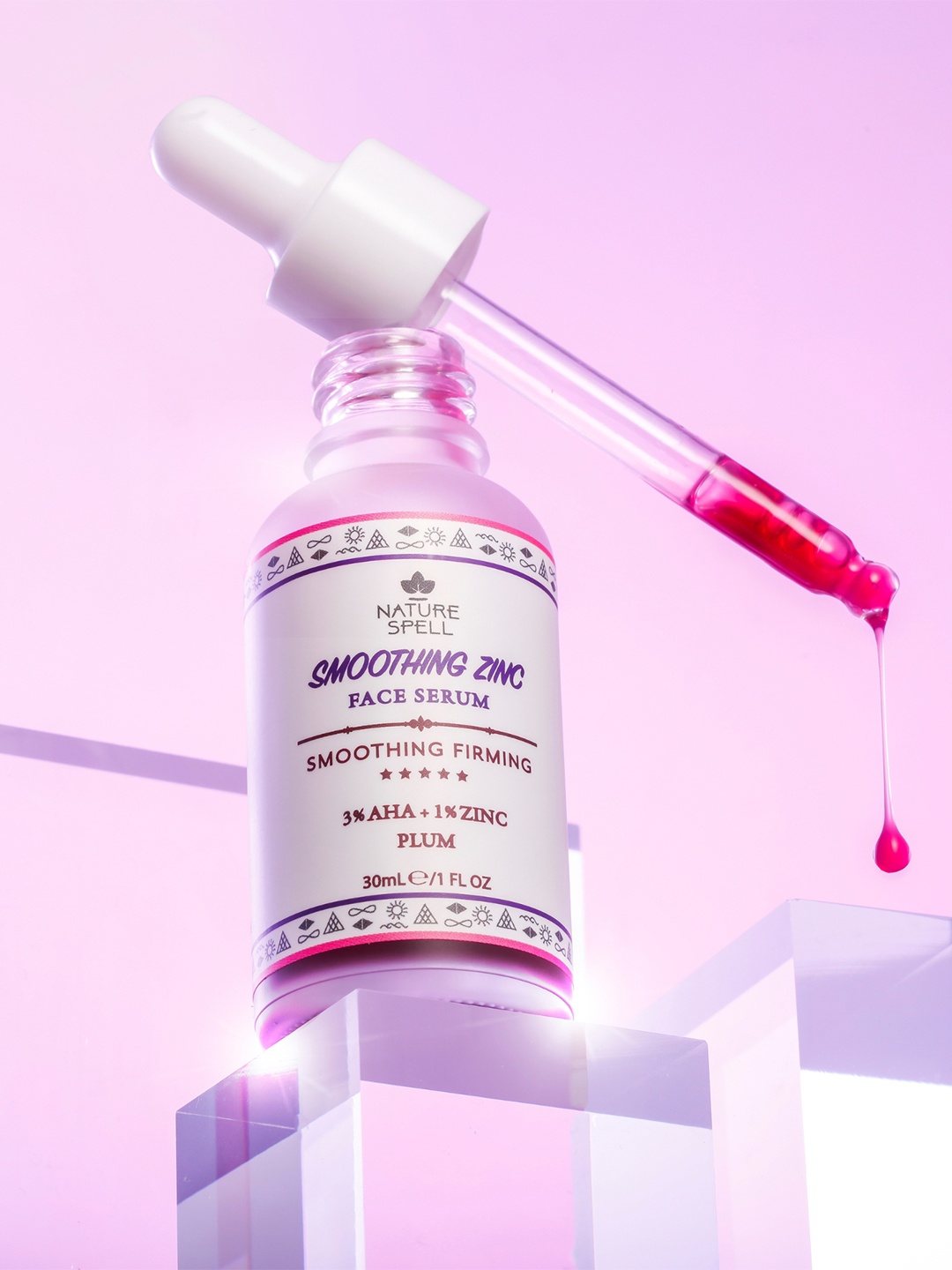 

Nature Spell Smoothing Zinc Firming Face Serum With AHA - 30 ml, Purple