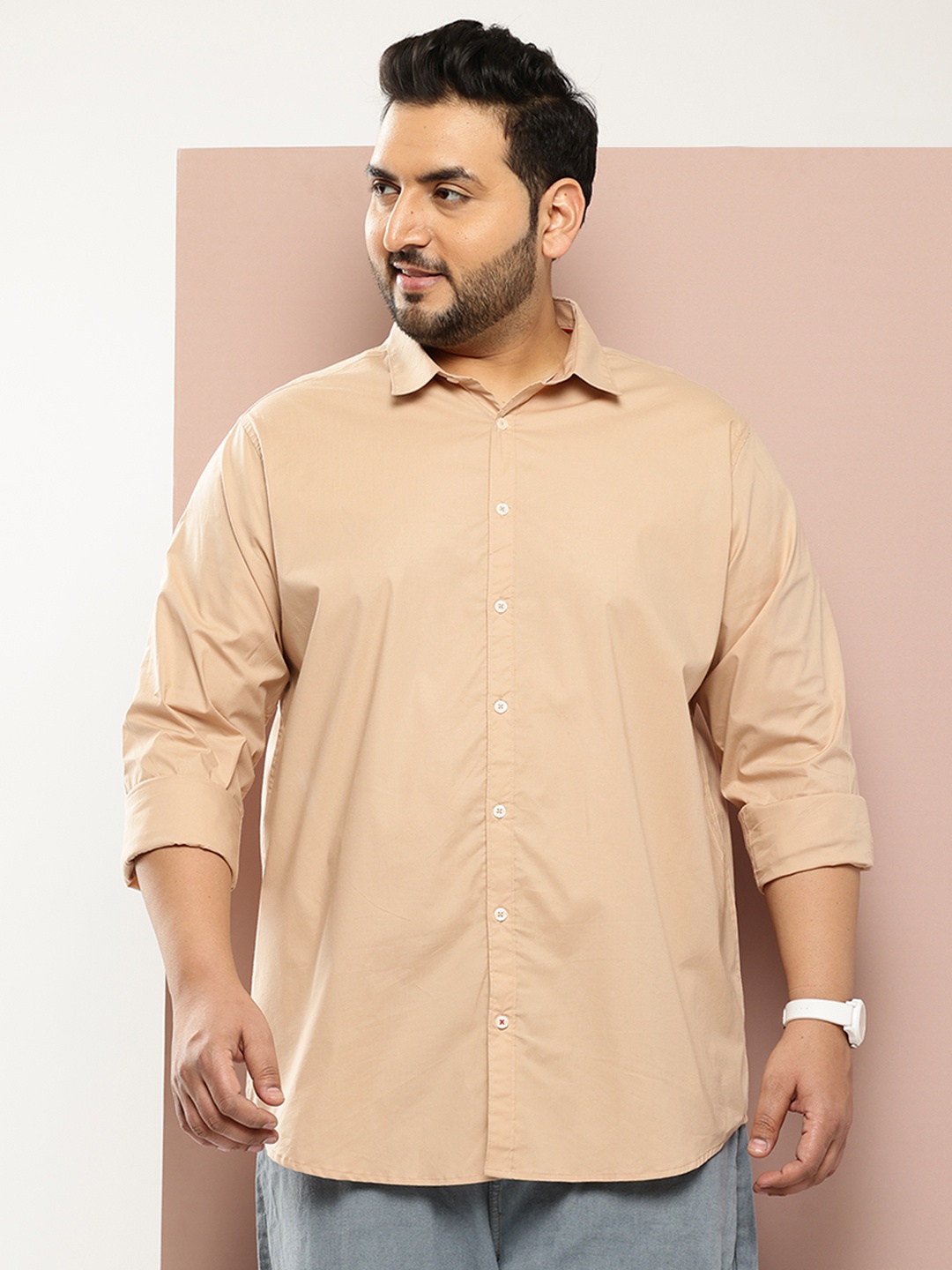 

Thomas Scott Men Plus Size Premium Casual Shirt, Beige