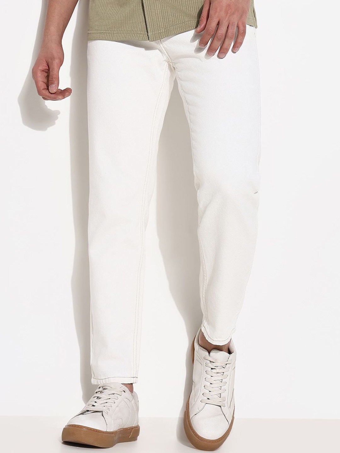 

SHOWOFF Men Comfort Slim Fit Low-Rise Acid Wash Jeans, White