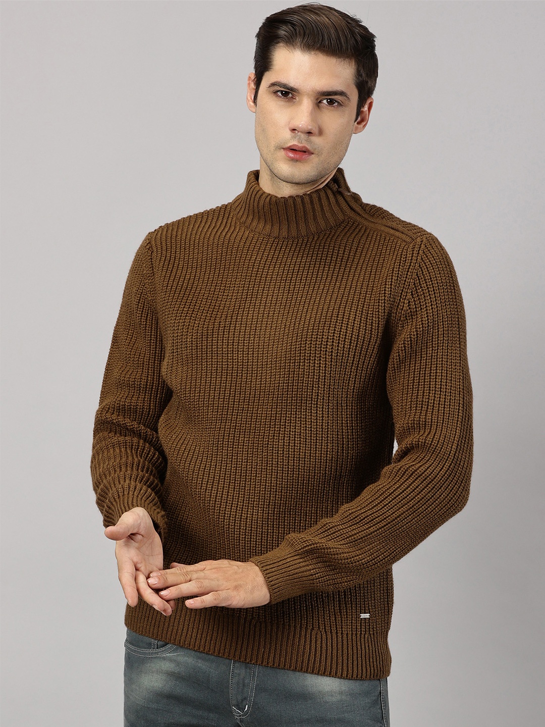 

BLACK BUCK High Neck Side Zipper Sweater, Olive