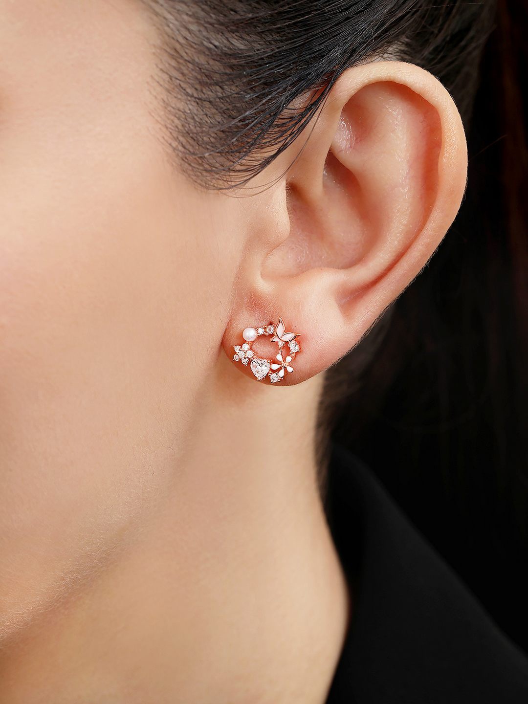 

Zavya Contemporary Studs Earrings, Rose gold