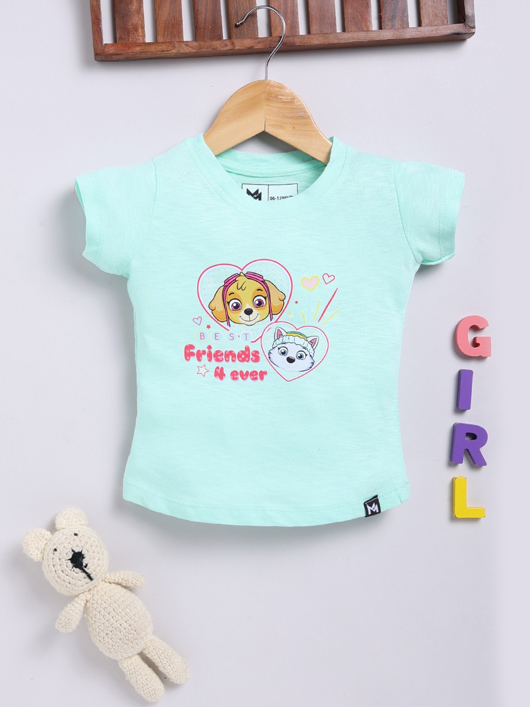 

YK X Minute Mirth Infant Girls Printed Cotton Top, Green