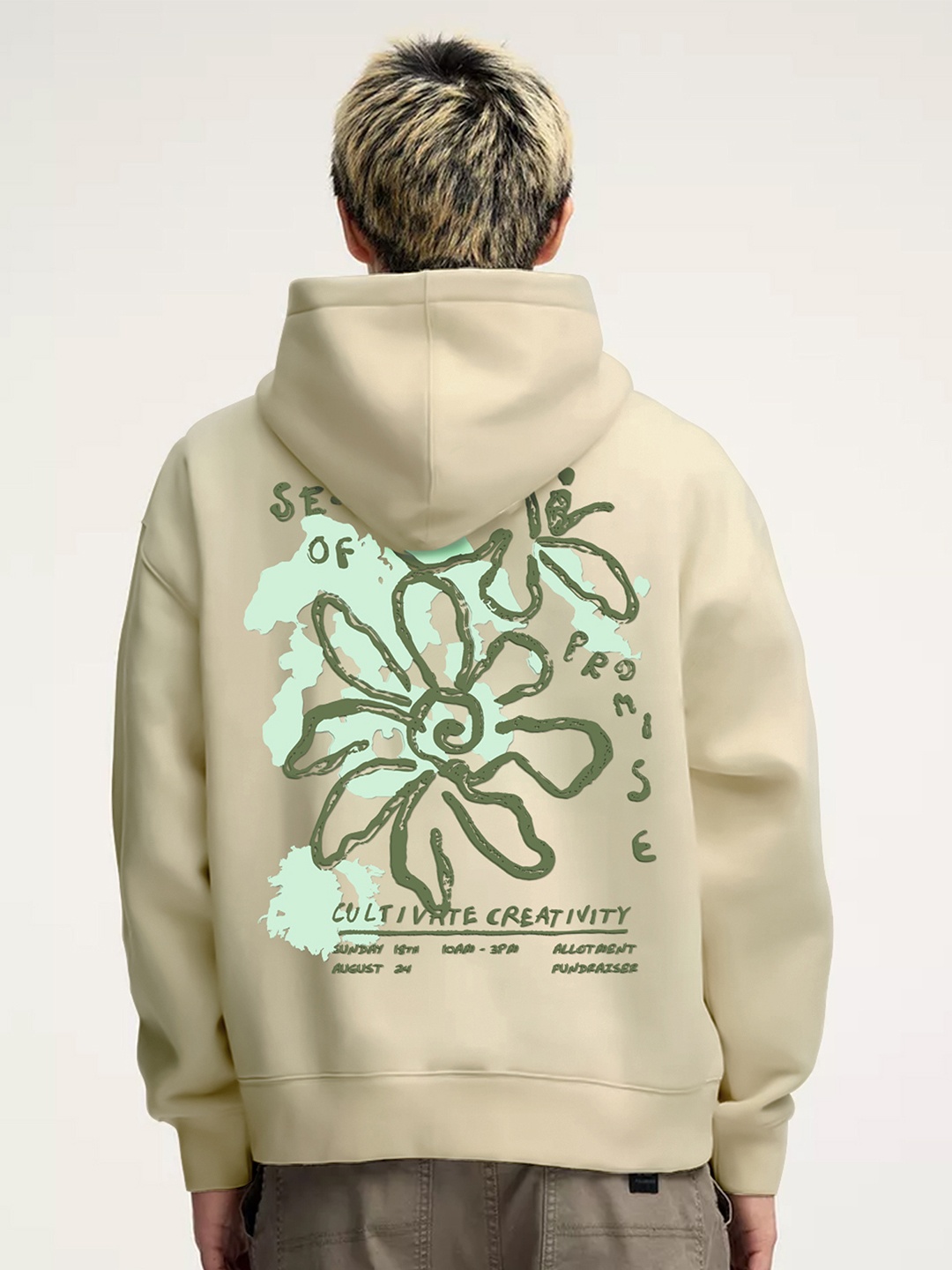 

Maniac Men Printed Hooded Sweatshirt, Off white