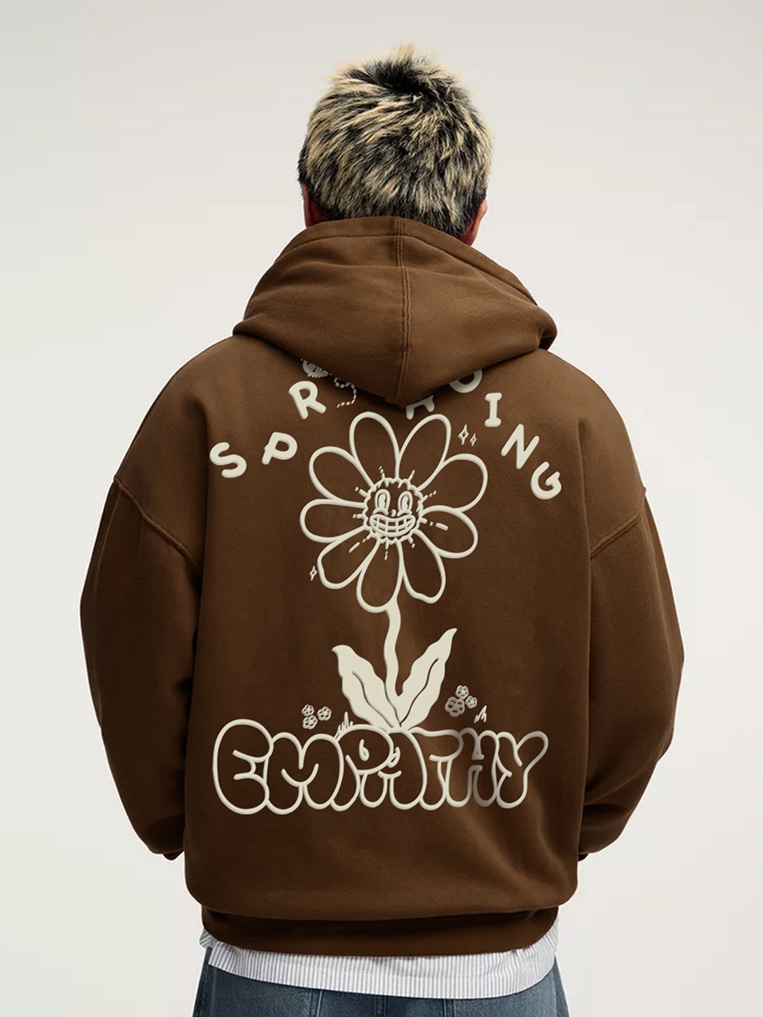 

Maniac Men Printed Hooded Sweatshirt, Brown